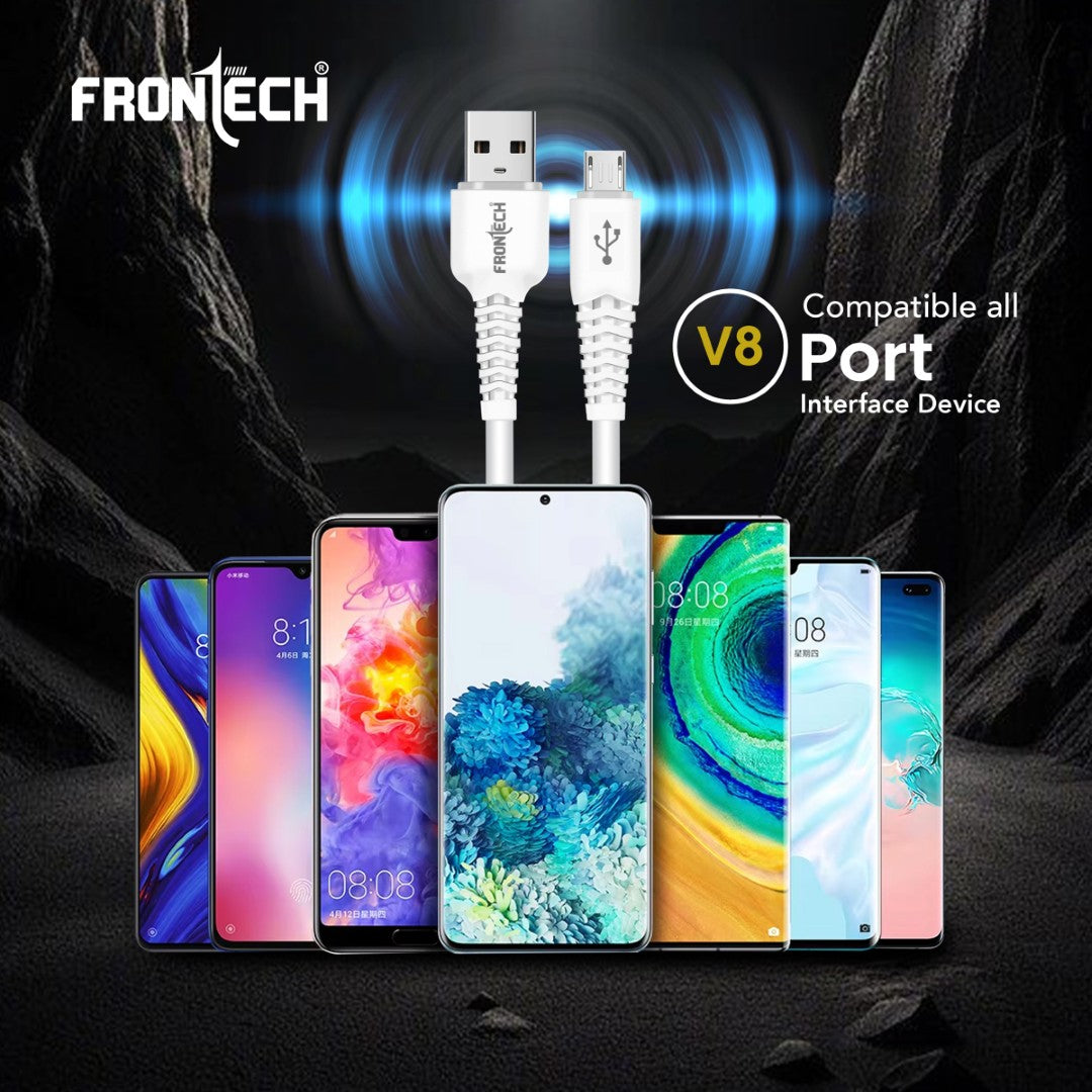Frontech 12W Fast Charging 1M Braided USB to V8 Cable | Data Sync | Durable & Versatile (1021) Frontech 12W Fast Charging 1M Braided USB to V8 Cable | Data Sync | Durable & Versatile (1021)
